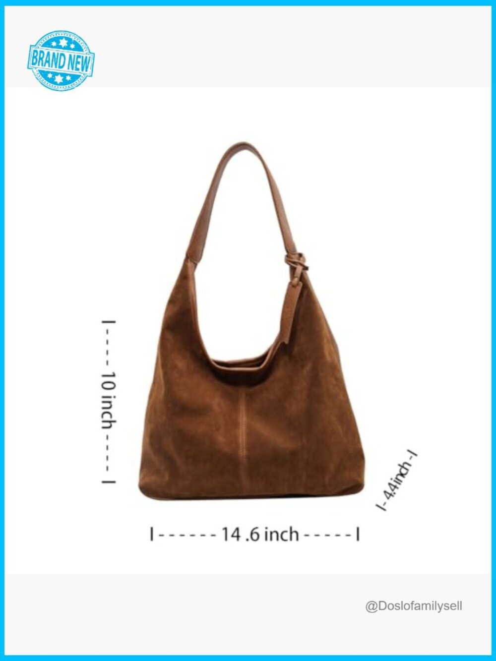 Slouchy Hobo Bag Faux Suede Tote Shoulder Purse Large Capacity Work Fall Winter - Picture 6 of 7